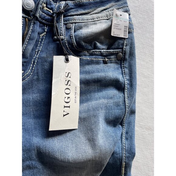 Vigoss Womens Skinny Jeans Size 0 Distressed Denim With American Flag Pockets & - Picture 8 of 8